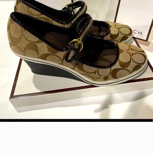 Coach Women's Tan Wedge Shoes